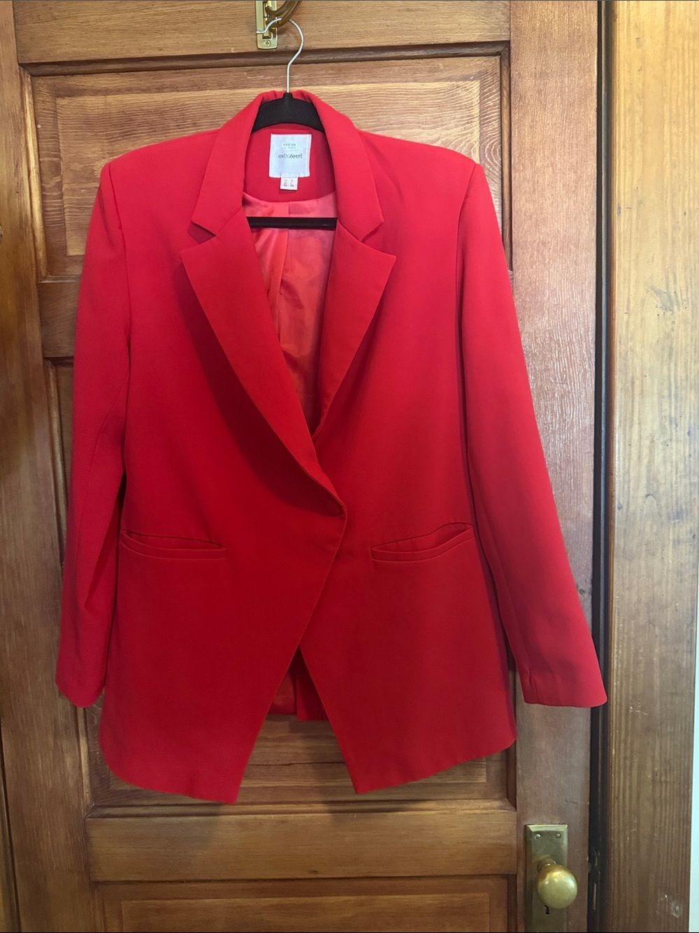 Red Open-Front Women's Blazer Jacket Anthropologie